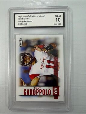 2014 Sage Hit Jimmy Garoppolo Rookie Card GEM 10 - Red White